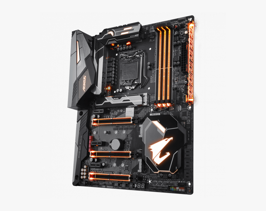 Motherboard Png Picture - Gigabyte Z370 Aorus Gaming 7 Slots, Transparent Png