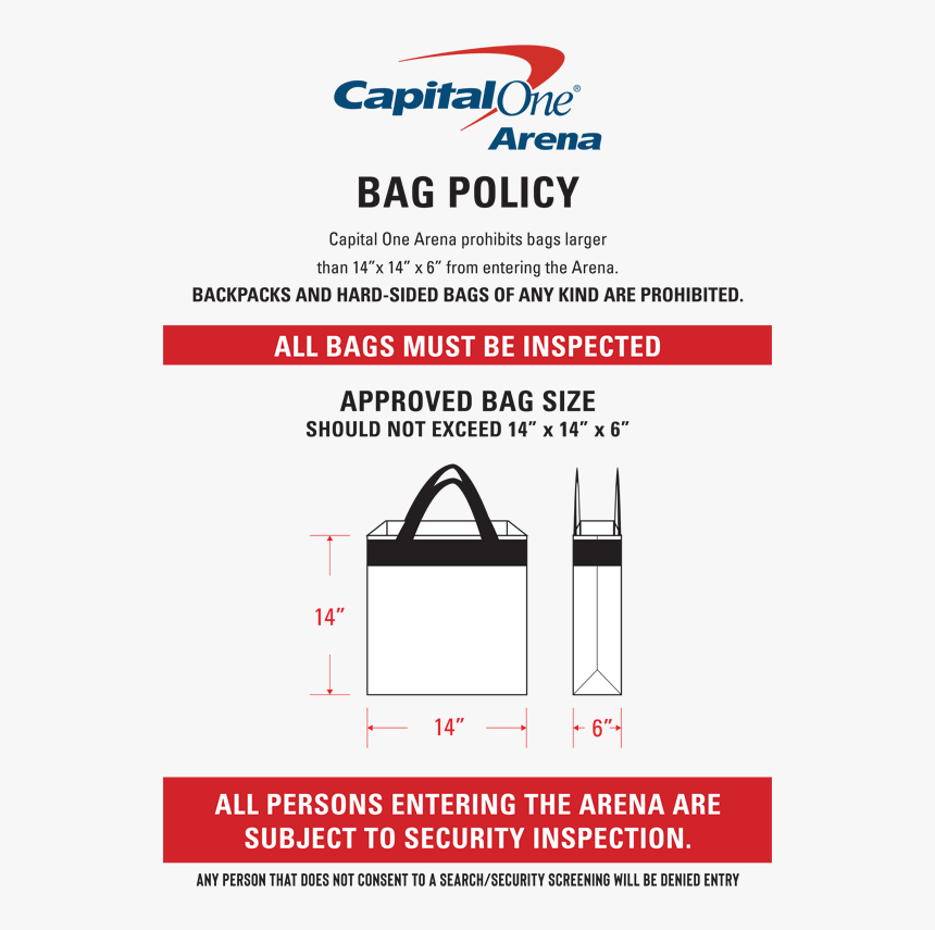 Capital One Arena Bags, HD Png Download