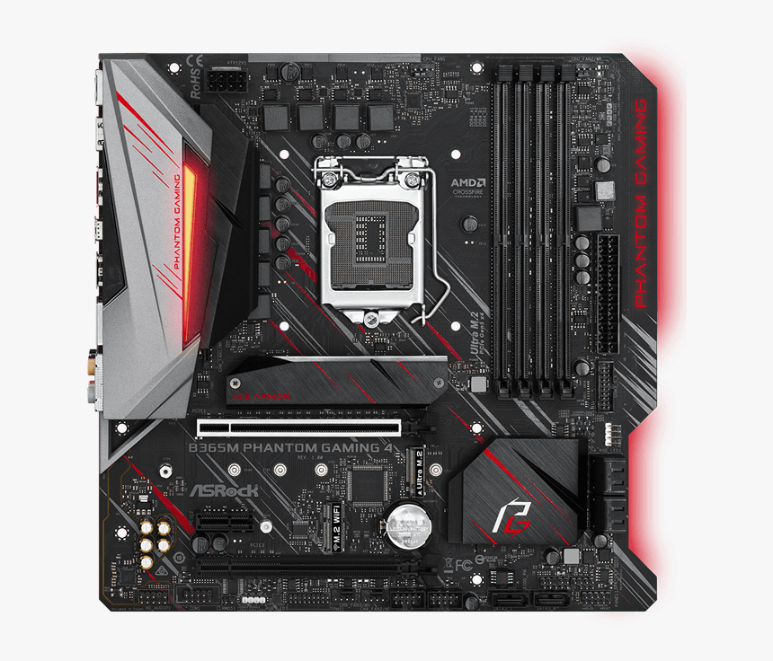 B365m Phantom Gaming 4, Intel B365 Chipset, Lga 1151, - Asrock Phantom Gaming 4, HD Png Download