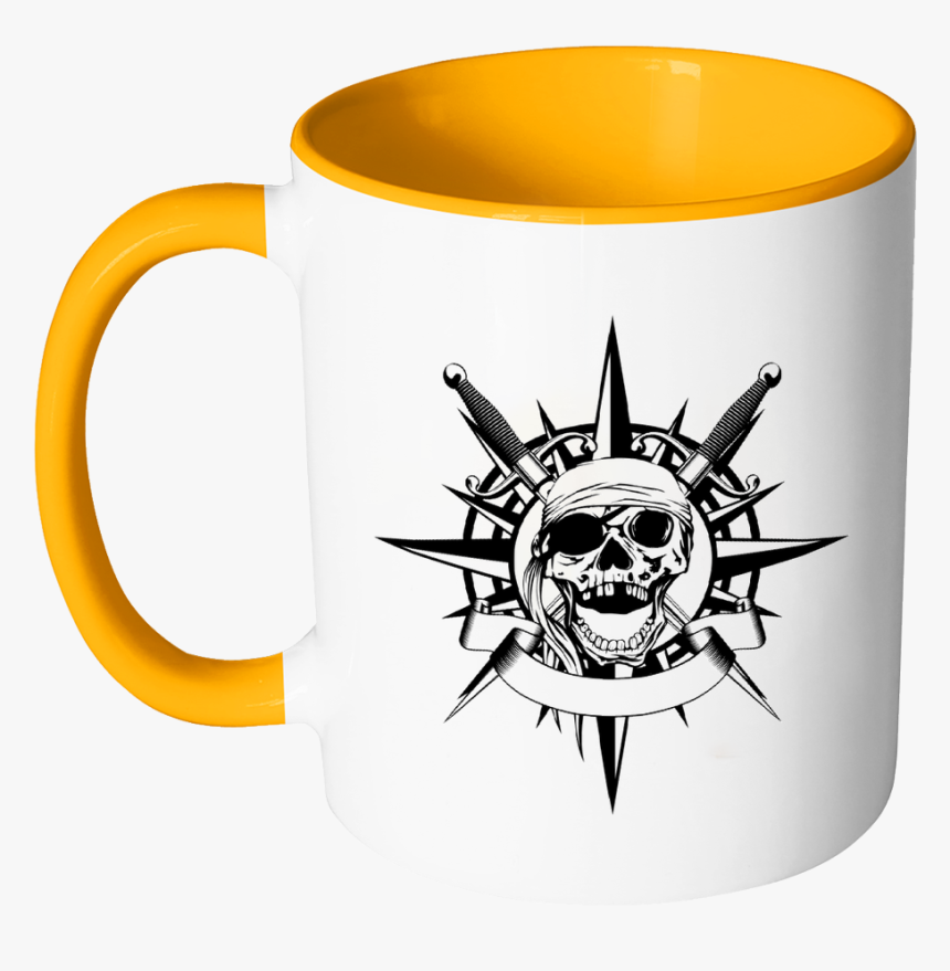 Pirate Skull Accent Mug - ドクロ の イラスト リアル, HD Png Download