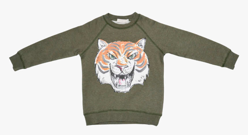 Stella Mccartney Kids Billy Sweater Tiger Face - Long-sleeved T-shirt, HD Png Download