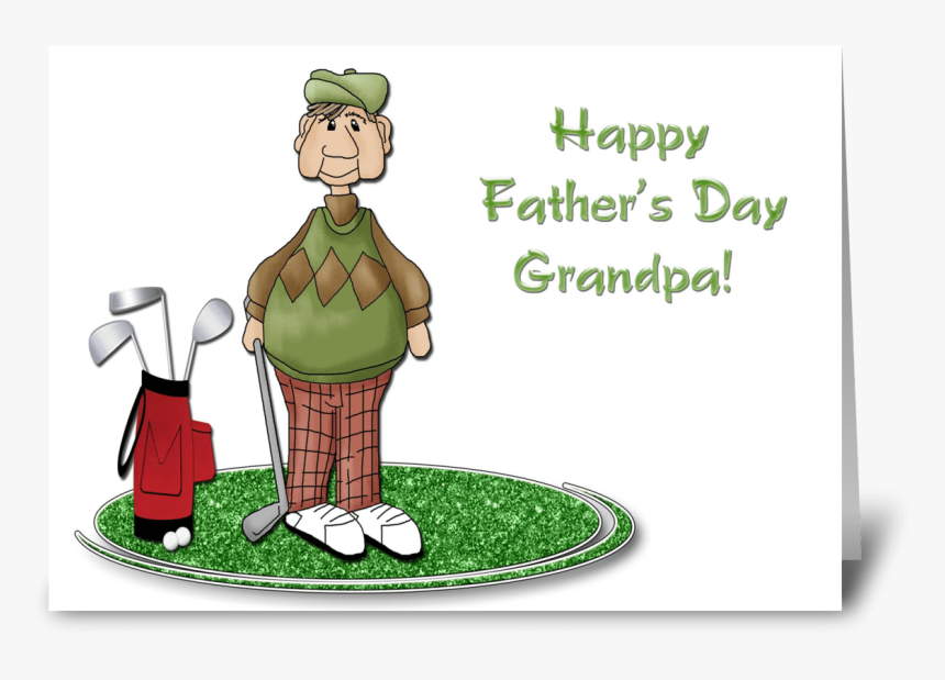 Golfing Grandpa, Father S Day Greeting Card - Happy Fathers Day Golf, HD Png Download