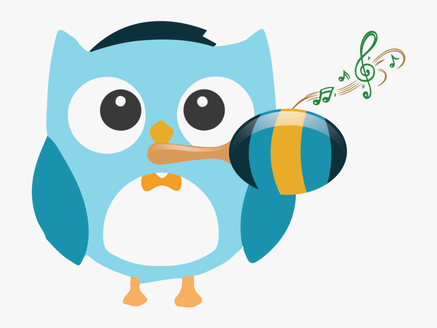 Toddlers- Owl With Maraca - Cartoon, HD Png Download