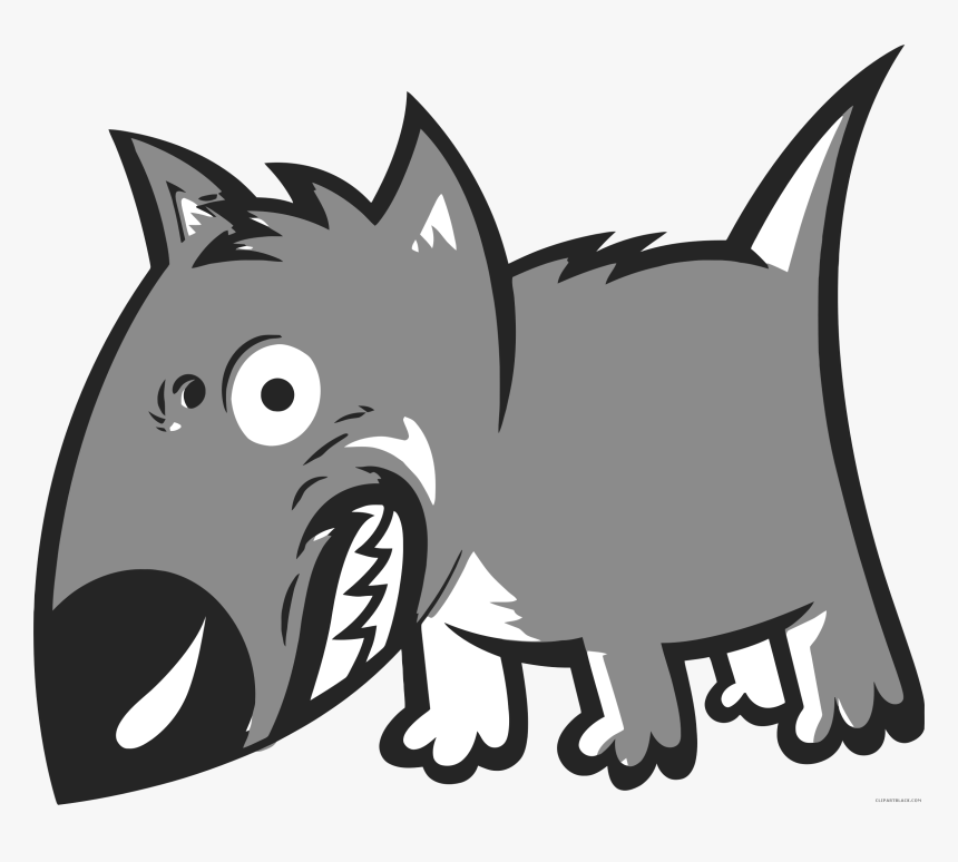 Angry Dog Animal Free Black White Clipart Images Clipartblack - Angry Dog Clip Art, HD Png Download