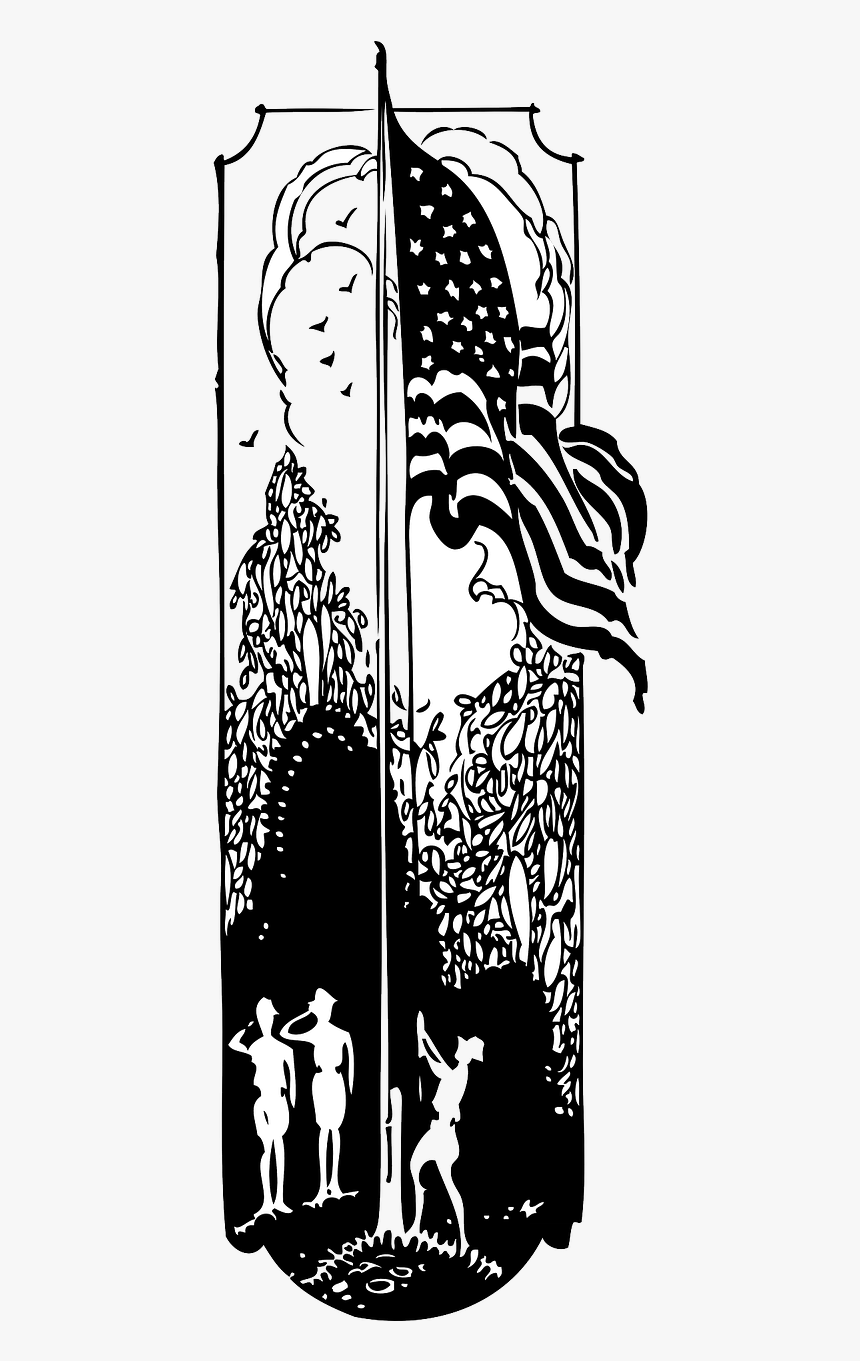 Black And White American Flag Png -flag Raising,boy - Iwo Jima Flag Raisers Clip Art, Transparent Png