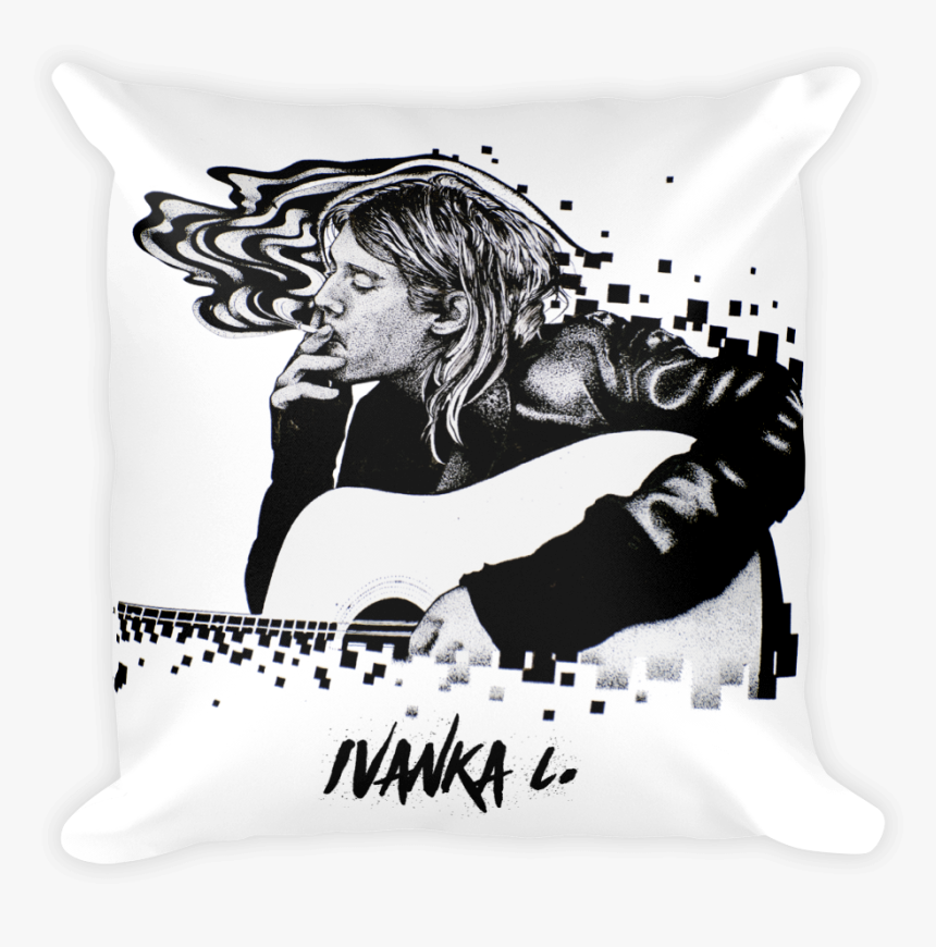 Kurt Cobain Smoking Square Print Pillow - Cushion, HD Png Download