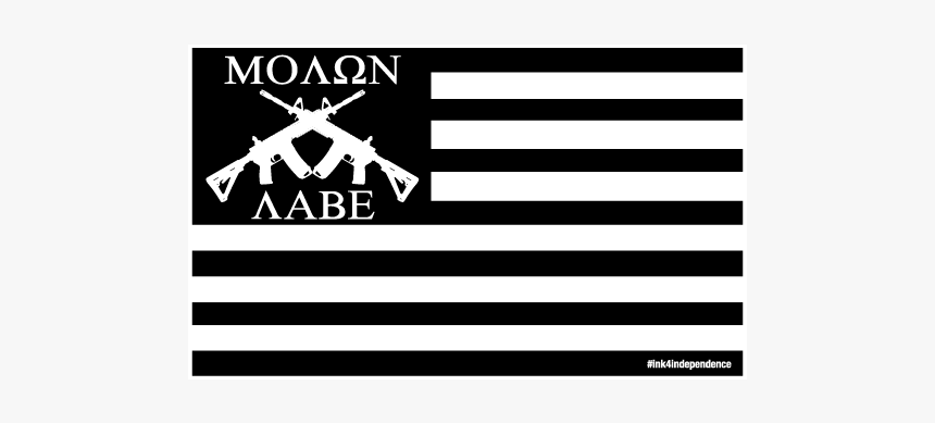 3 Inch X 5 Inch Molon Labe American Flag Sticker - Horse, HD Png Download