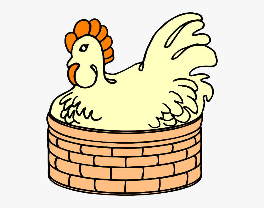 Hen In Basket Svg Clip Arts - Clip Art Of Hen In The Box, HD Png Download