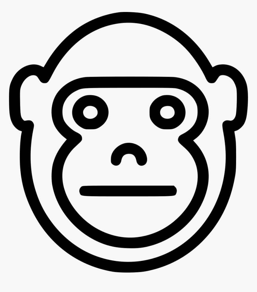 Png File Svg Gorilla Face Outline Transparent - Icone Gorille Png, Png Download