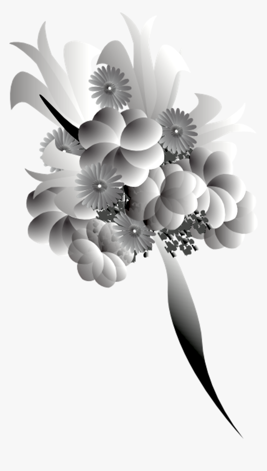 Bouquet Clipart Black And White, HD Png Download