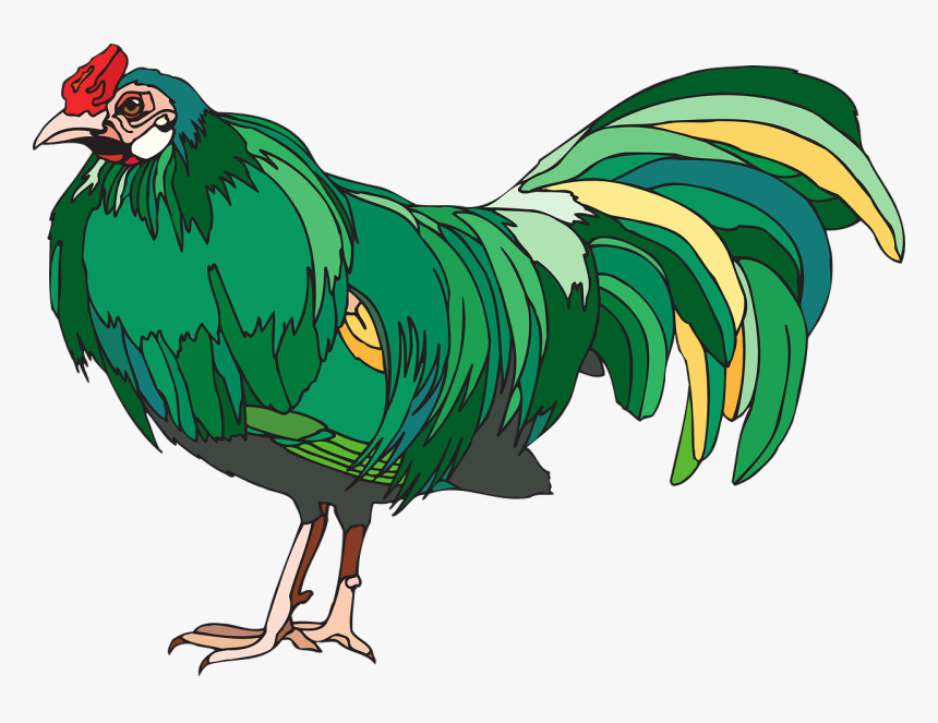 Green And Yellow Chicken, HD Png Download