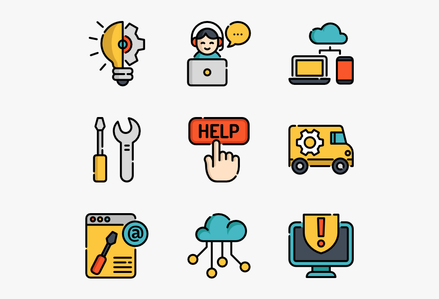 Hand Drawn Colorful Icons, HD Png Download