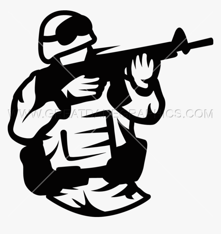 Soldier Png Black And White, Transparent Png