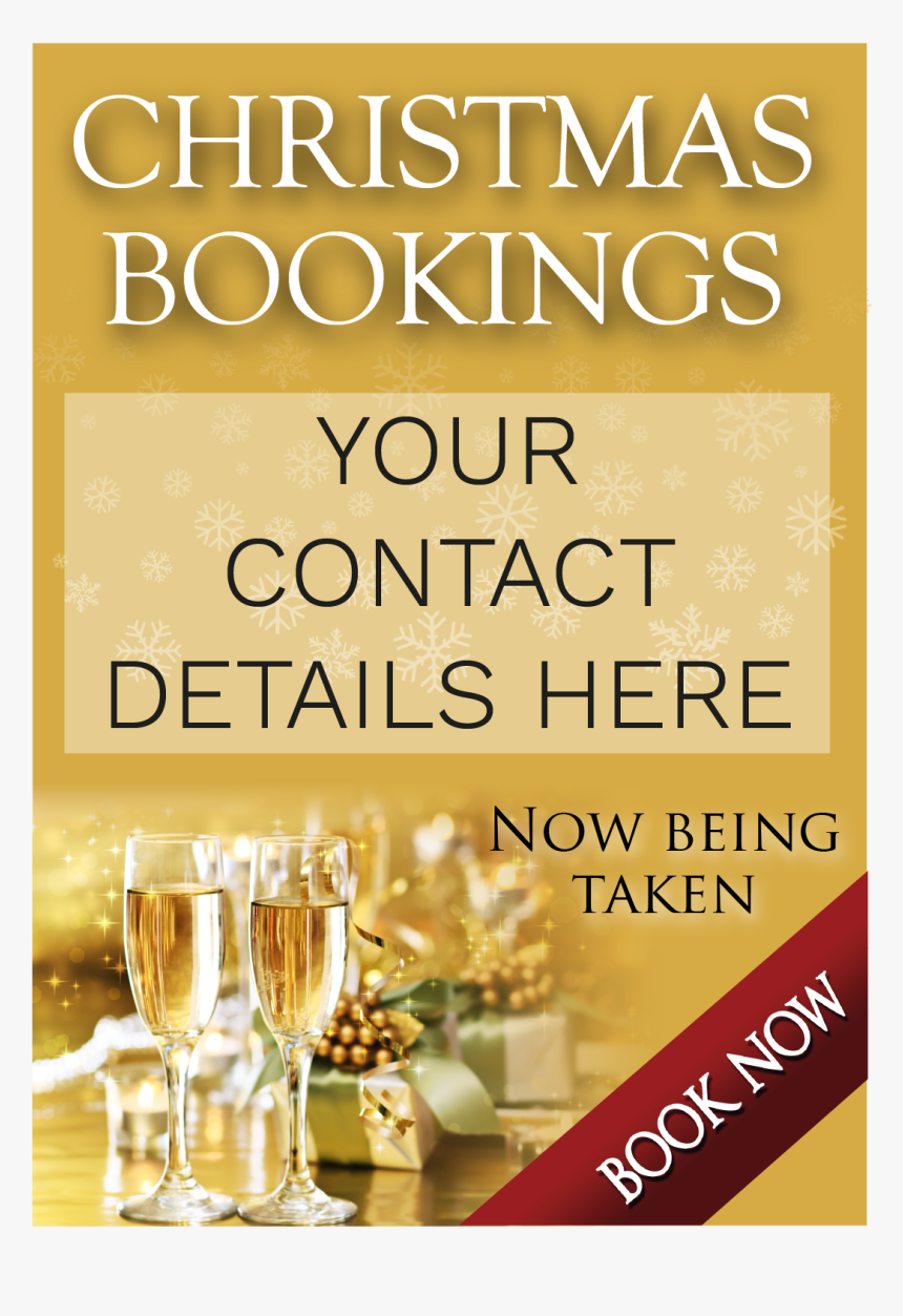 Book Now Christmas Party Poster - Christmas Dinner Wine, HD Png Download