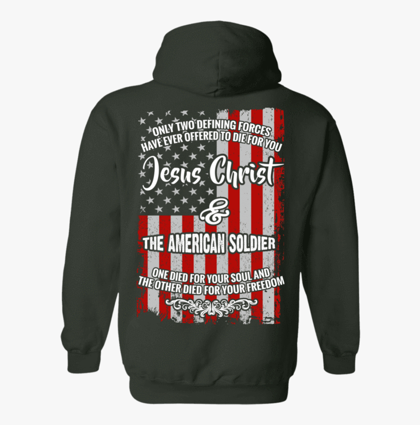 Jesus Christ And The American Soldier Hoodies/sweatshirts - Shirt, HD Png Download