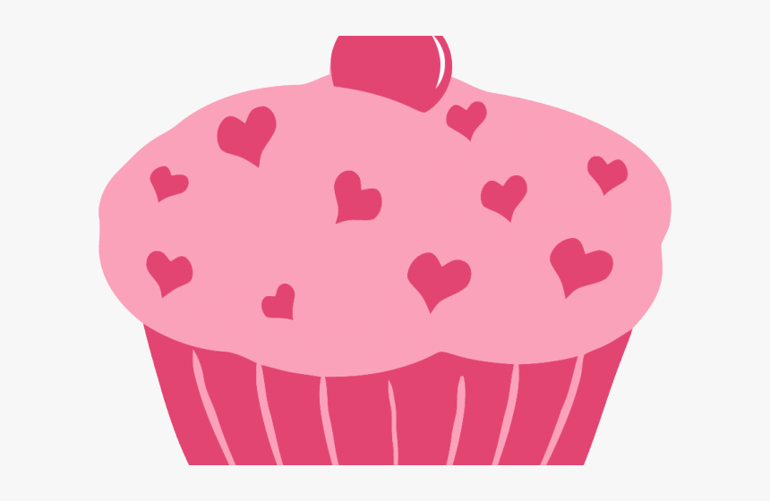 Cupcake Clipart Heart - Pink Cupcake Clipart, HD Png Download