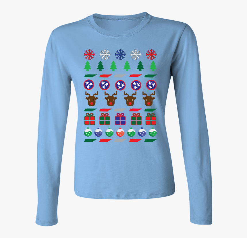Tennessee Ugly Christmas Sweater Womens Long Sleeve - Long-sleeved T-shirt, HD Png Download