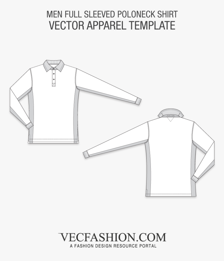Men Full Sleeved Poloneck Shirt 
 Class Lazyload Lazyload - Men Tank Top Template, HD Png Download