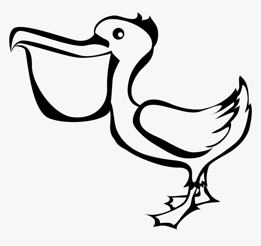 Pelican Clipart Vector - Pelican Black And White Clipart, HD Png