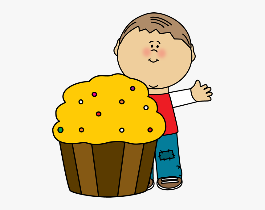 Cupcake Clip Art - Boy With Cupcake Clipart, HD Png Download