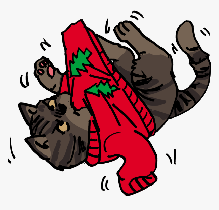 Cat And Christmas Sweater By Shabazik - Cartoon, HD Png Download