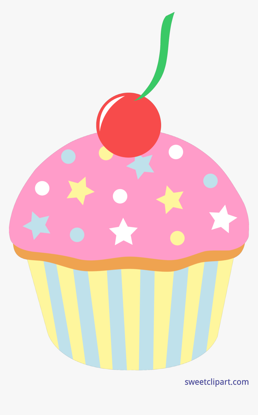 Strawberry Clipart Cupcake Cartoon Cupcake With Sprinkles, HD Png Download , Transparent Png