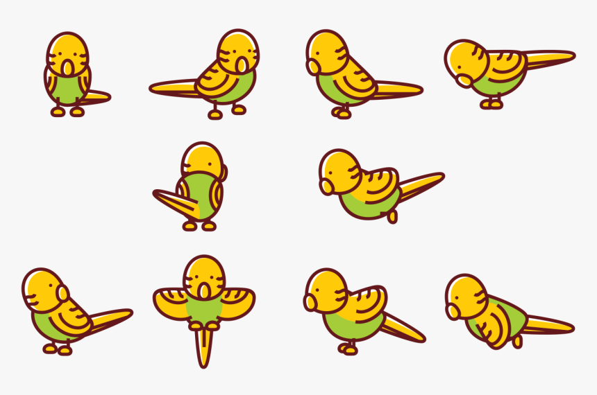 Budgie Cartoon Vectors - Budgie Cartoon, HD Png Download