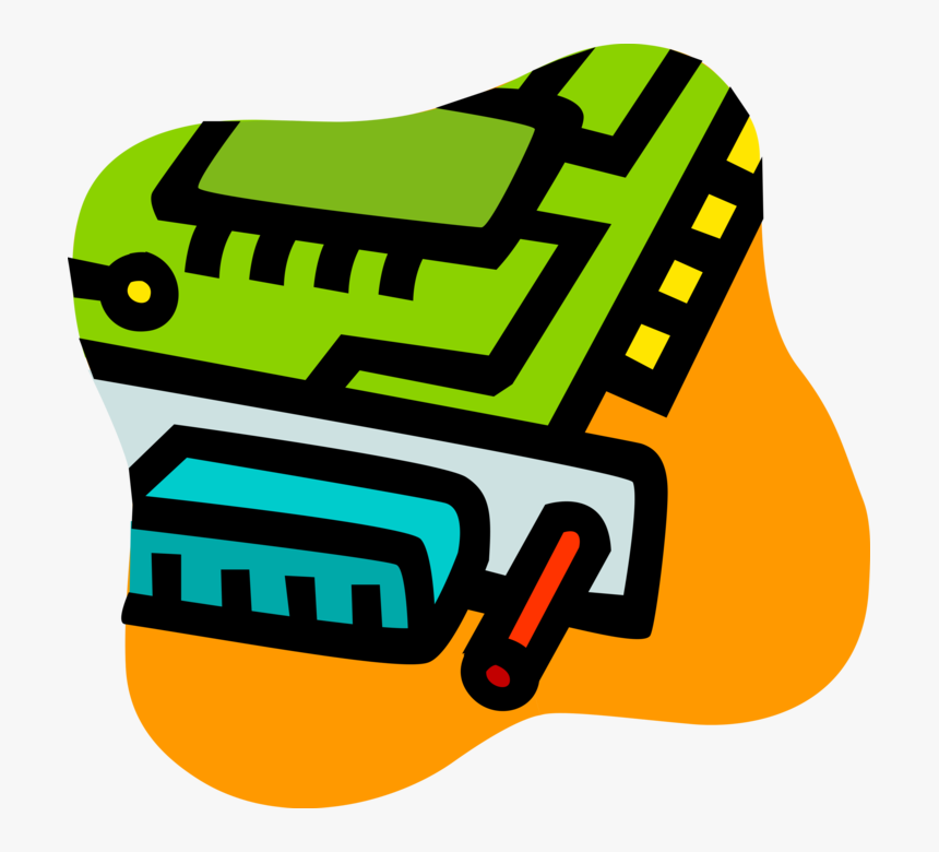 Vector Illustration Of Computer Printed Circuit Board, HD Png Download