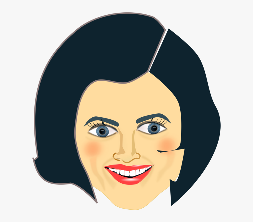 Hairstyle,art,black Hair - Clipart Of Mother Face, HD Png Download