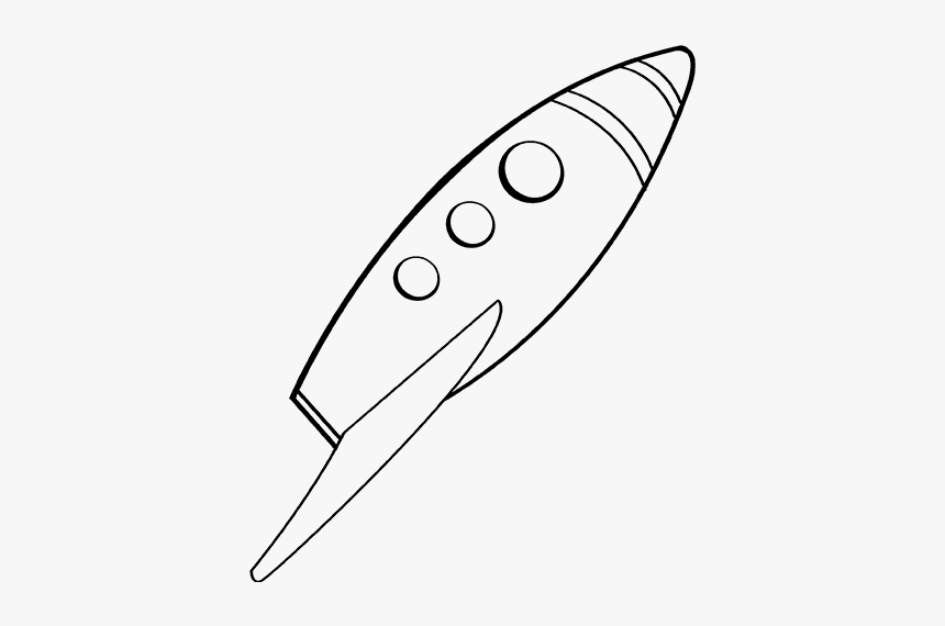 Line Drawing Rocket Ship, HD Png Download