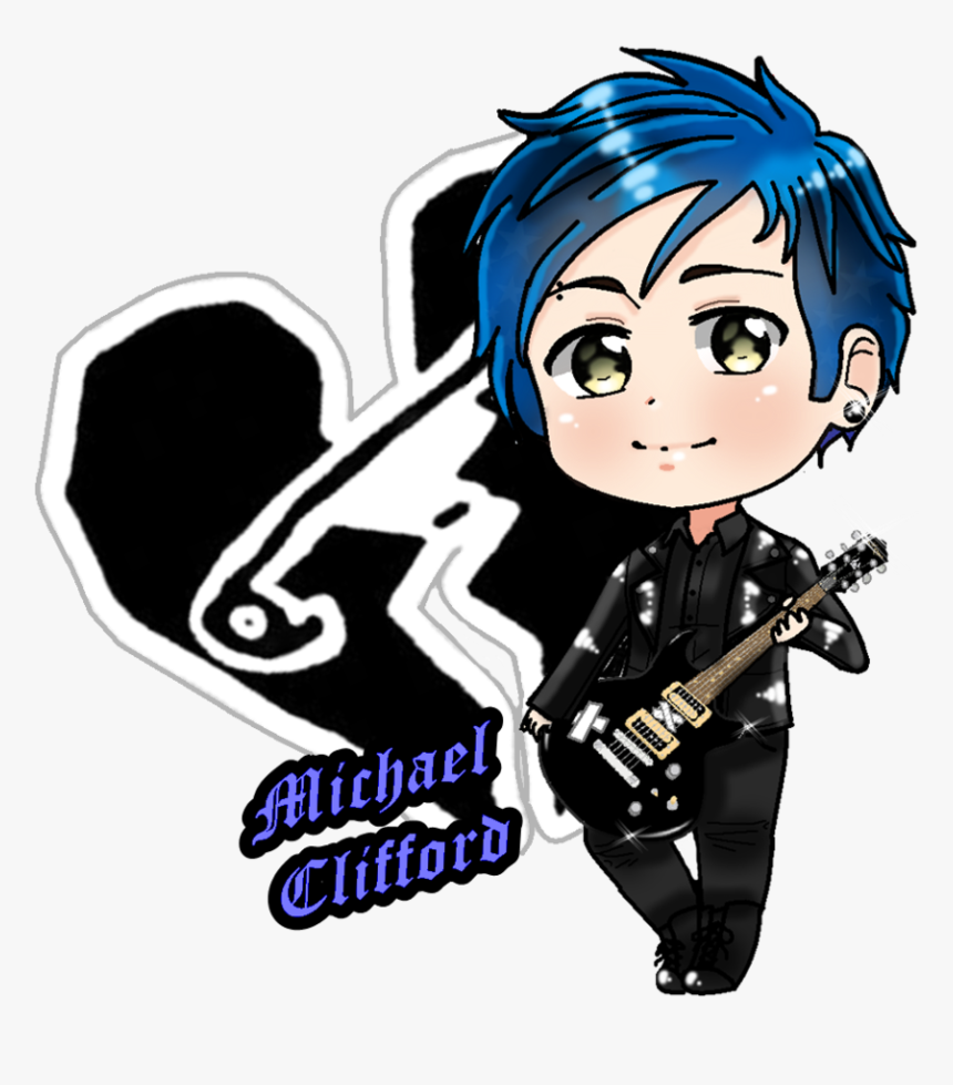 5sos Chibi Michael Clifford By Gracious-mistake On - Jet Black Heart, HD Png Download