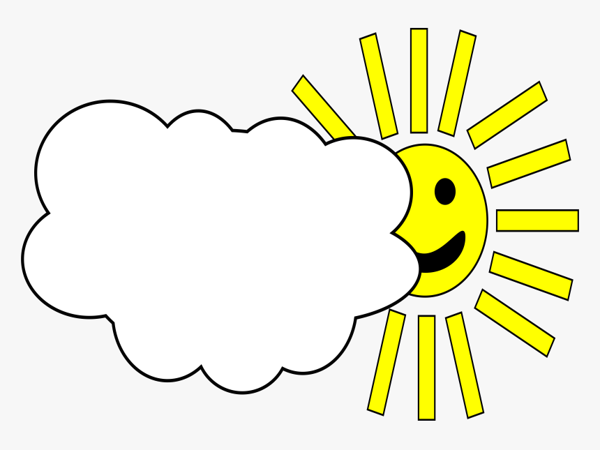 Free Vector Sun - Cloudy Weather, HD Png Download