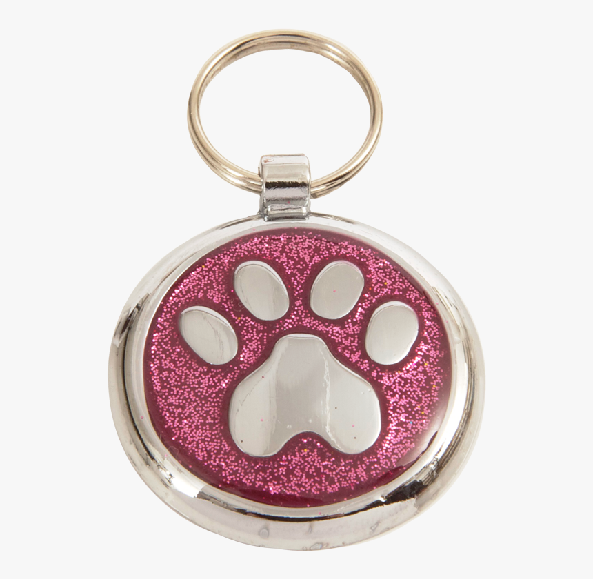 Luxury Designer Dog Tag Glitter Pink Paw Print Shimmer - Pet Tag, HD Png Download