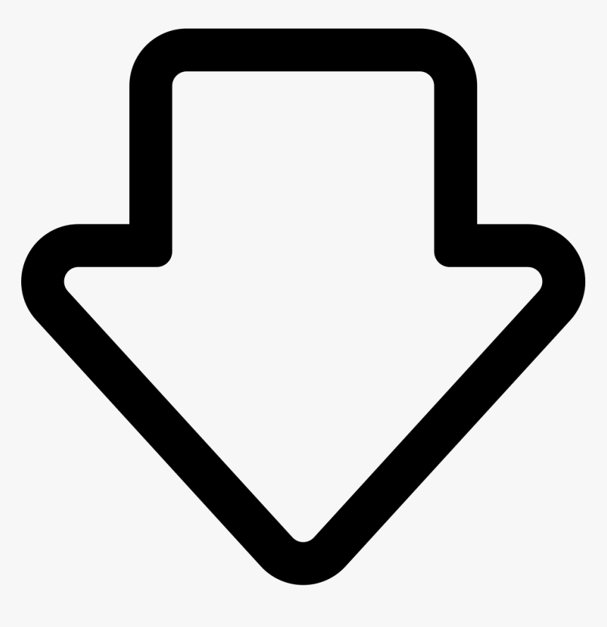 Arrow Gross Outline Pointing Down - Down Arrow Outline, HD Png Download