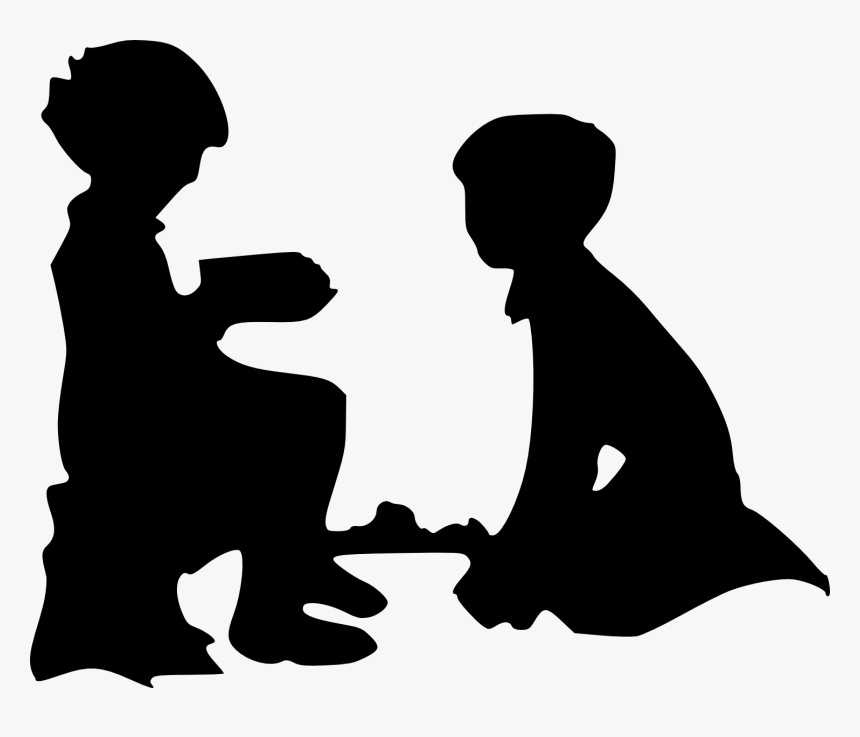 Child Silhouette Clip Art Kids Vectors- - Children Clip Art, HD Png Download