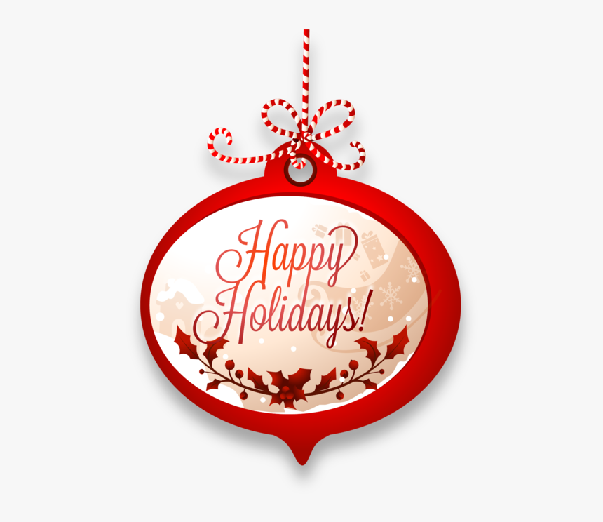 Happy Holidays Red Ornament - Illustration, HD Png Download