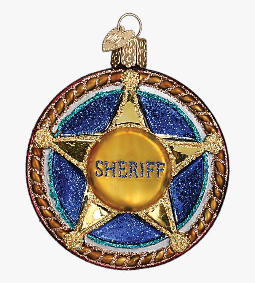 Old World Christmas Sheriff Badge Glass Ornament, Owc-old - Sheriff Christmas, HD Png Download