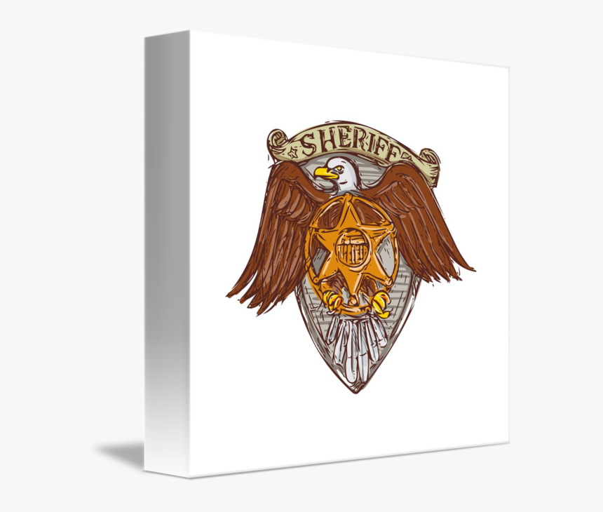 Badge Drawing Sheriff - Американский Мультяшный Орел, HD Png Download