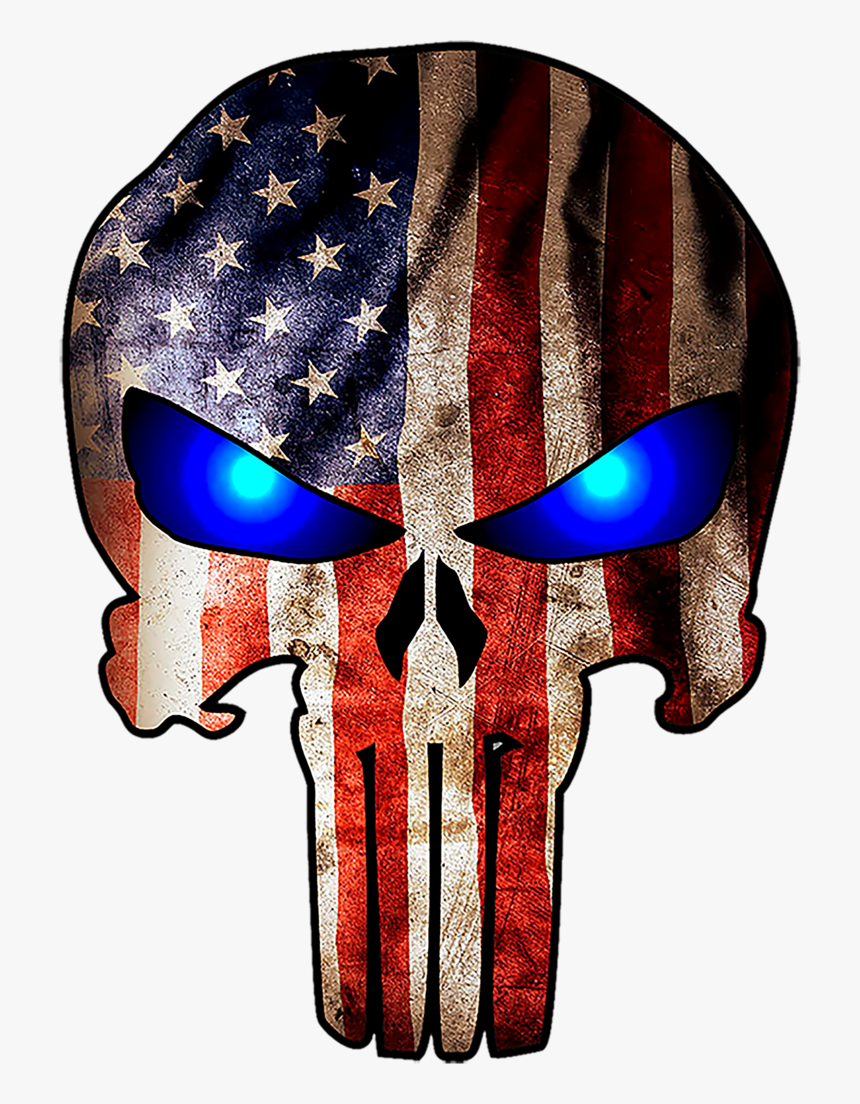 Punisher With American Flag , Png Download - American Flag Punisher Skull Png, Transparent Png