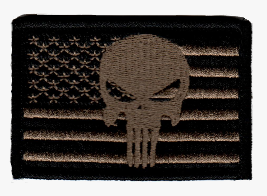 Tactical Punisher Skull Flag Coyote/black Patch - Emblem, HD Png Download