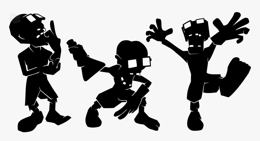 All Zombies Must Die Silhouette Doublesix Logo - Plant Vs Zombie Silhouette, HD Png Download