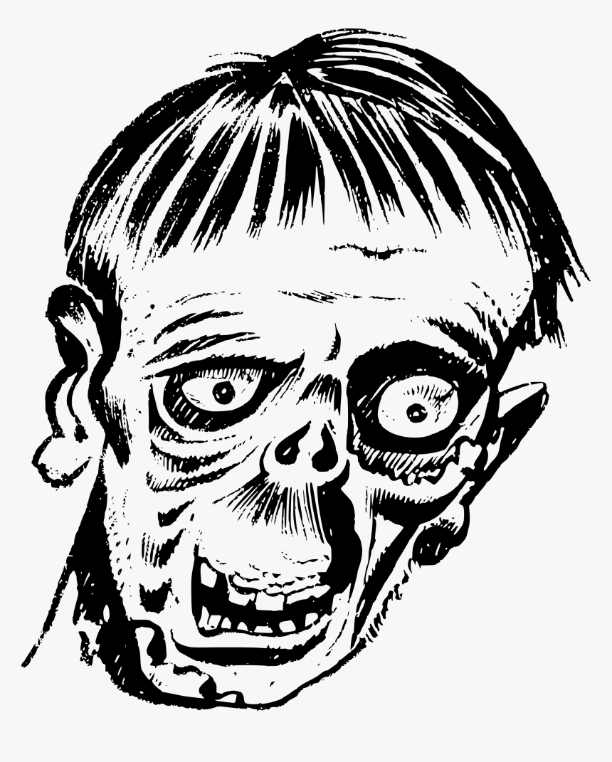 Head Big Image Png - Zombie Head Drawing Png, Transparent Png
