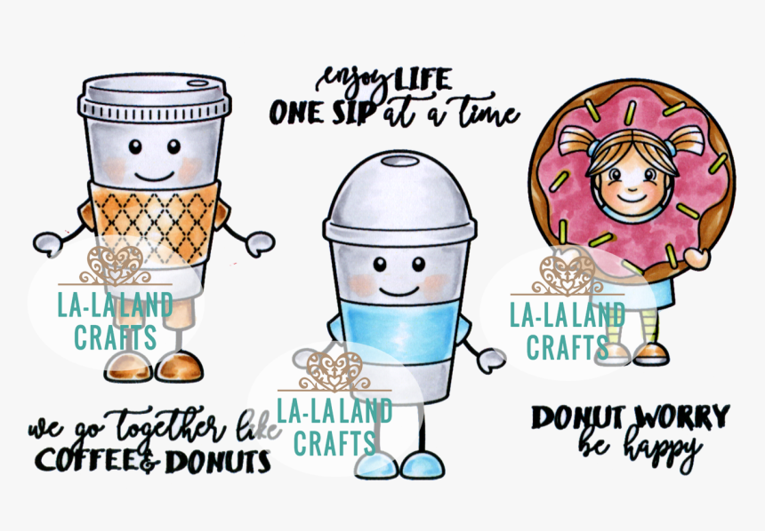 Coffee Buddies Rubber Stamp - Cartoon, HD Png Download