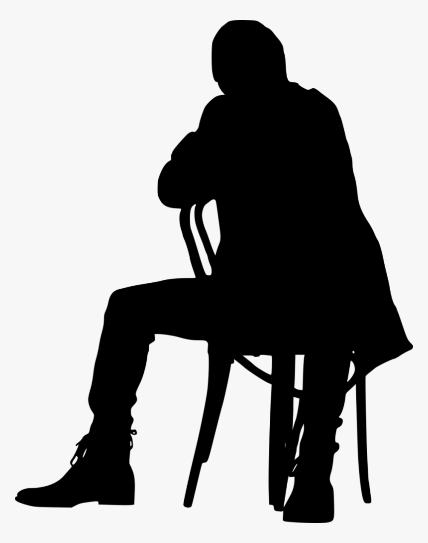 Sitting In Chair Silhouette - Png Silhouette People Sitting On Chair, Transparent Png
