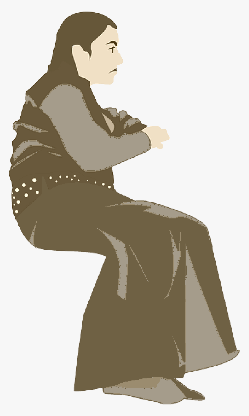 Silhouette, Woman, Girl, Sit, Sitting - Clip Art, HD Png Download