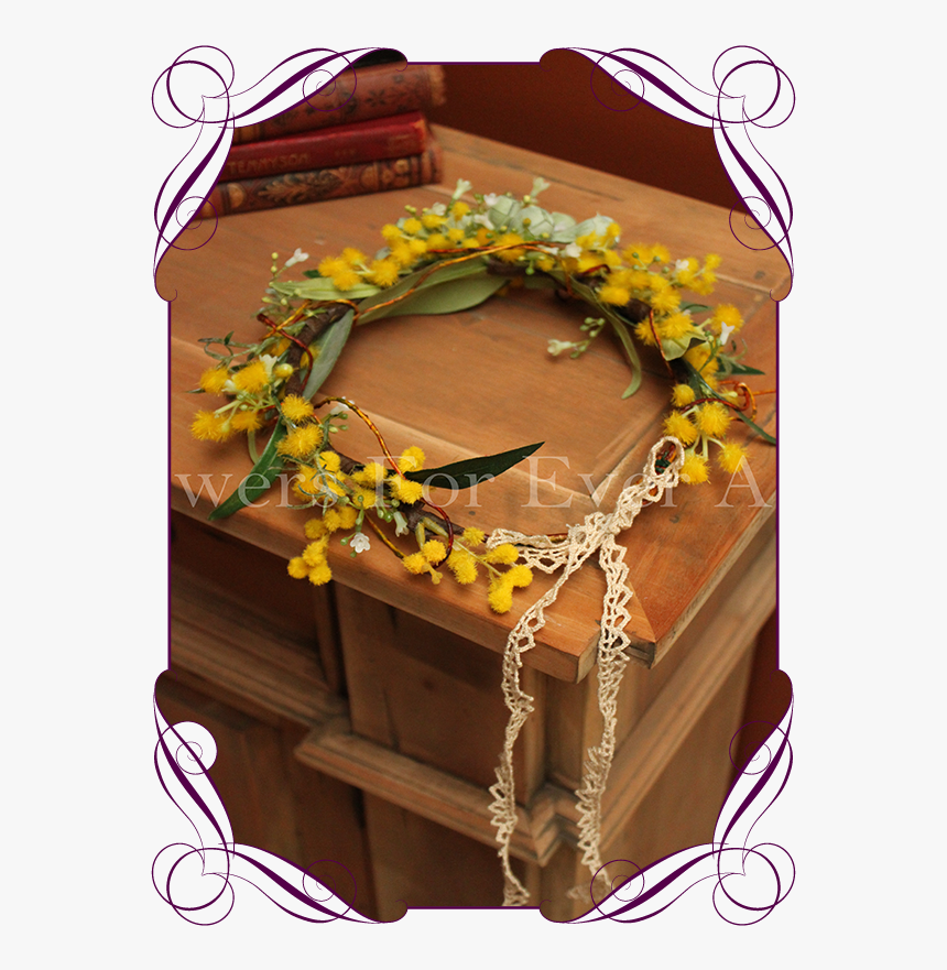 Silk Australian Native Wattle And Berry Flower Crown, - Artificial Flower, HD Png Download