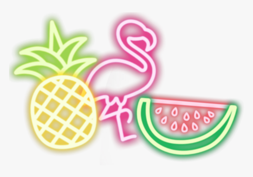 #summer #piña #pineapple #playa #verano #sandia #watermelon - Flamingo And Pineapple Summer, HD Png Download