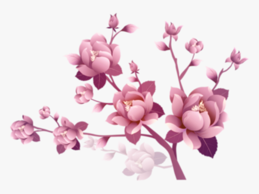 #flowers #flores #branch #rama #branches #ramas #limb - Transparent Background Purple Flowers Clipart, HD Png Download
