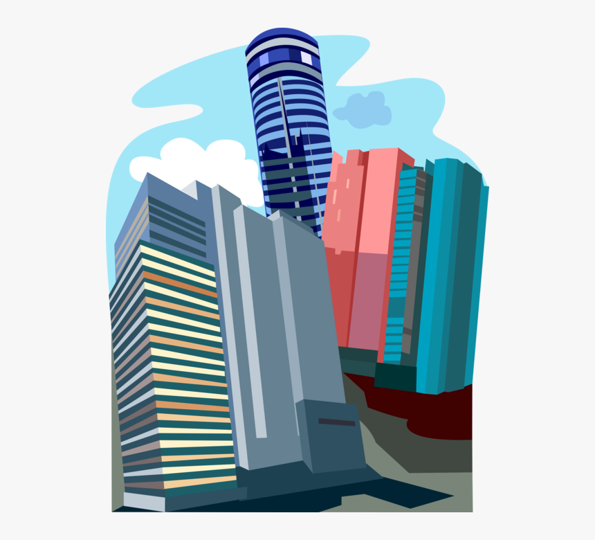 Vector Illustration Of Hong Kong Office Skyscraper - Graphic Design, HD Png Download