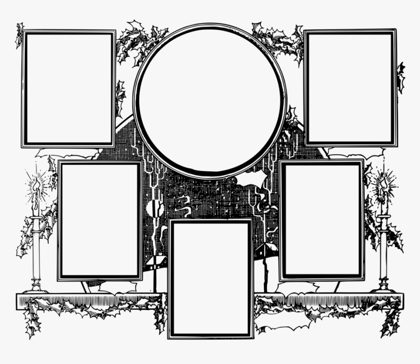 Picture Frame,line Art,square - 6 Photo Frame Png, Transparent Png
